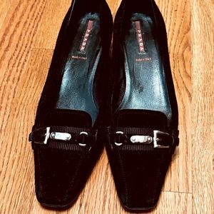 Prada black suede kitten heel pumps - SOLD